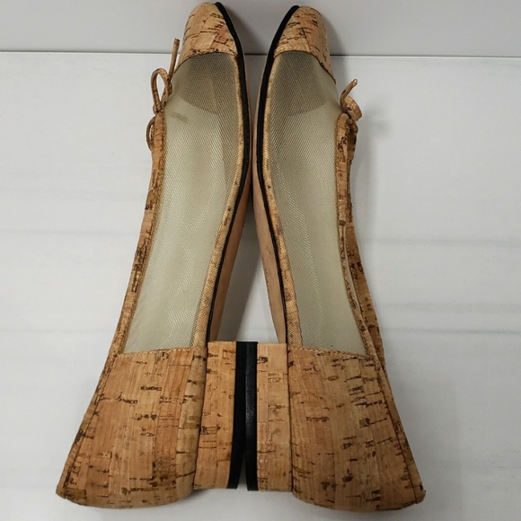 Vintage Rare Vaneli Cork & Mesh Bow Accent Ballet Flats Size 9.5 M - Picture 10 of 16